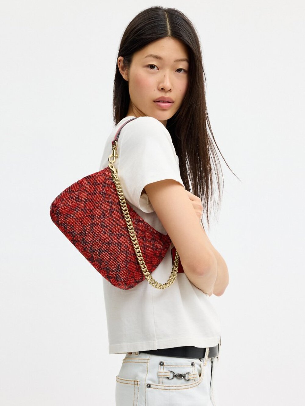 Coach Outlet Teri Shoulder Bag In Signature Beaded Satin